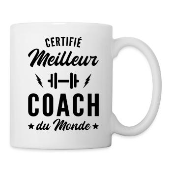 Certifié meilleur coach du monde / humour coach - Mug blanc - blanc - Droite