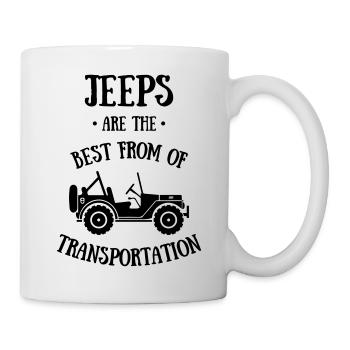 Les jeeps sont le meilleur moyen de transport - Mug blanc - blanc - Droite
