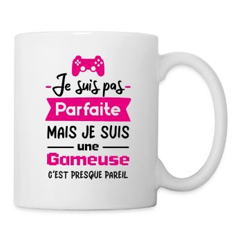 Je suis pas parfaite mais je suis une gameuse - Mug blanc - blanc - Droite