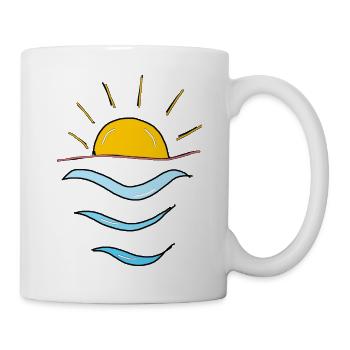 Soleil vagues,Plage,Mer,Cadeau,cool,tendance - Mug blanc - blanc - Droite