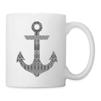 Mosaik Anker - Tasse - Weiß - Rechts