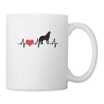 Love Wolves Heartbeat Wolf Gift - Mug - white - Right