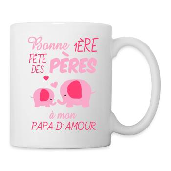 bonne 1ere fete des peres - Mug blanc - blanc - Droite