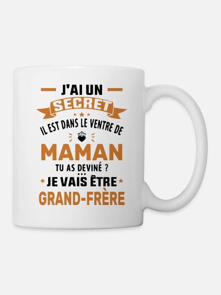 Secret Cadeau Annonce Grossesse Grand-Frère - Mug blanc - blanc
