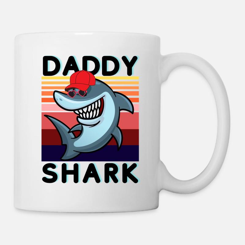 Retro Daddy Shark - Mug - white