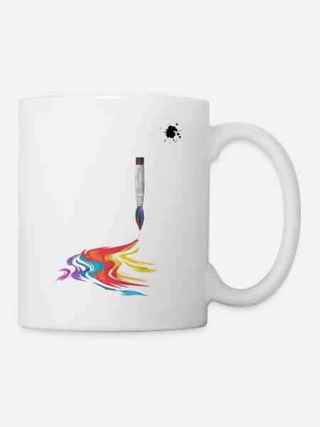 Pinsel mit Farbverlauf - Tasse - Weiß