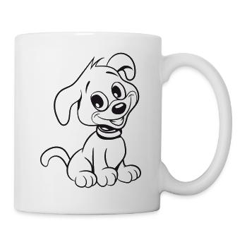 Hund jung welpe - Tasse - Weiß - Rechts