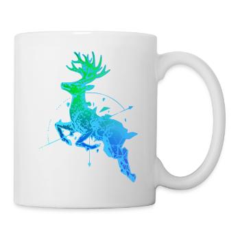 Cerf avec boussole - Mug blanc - blanc - Droite