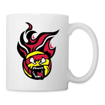 volleyball waterpolo cartoon face flame - Mug - white - Right
