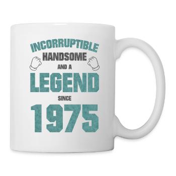 Légende anniversaire 1975 Né cadeau - Mug blanc - blanc - Droite