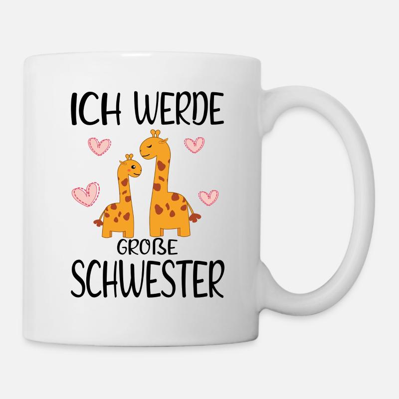 Große Schwester Ich werde Giraffen Geschwister - Tasse - Weiß