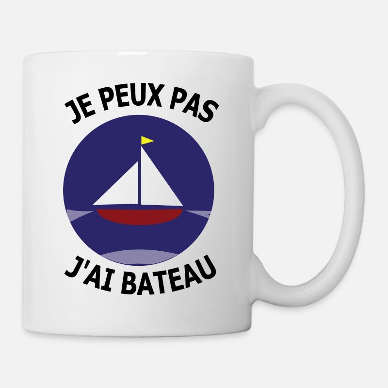 Je peux pas j'ai bateau - Mug blanc - blanc