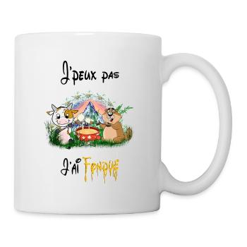 Vache et marmotte, j'peux pas j'ai fondue - Mug blanc - blanc - Droite