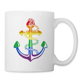Regenbogen Anker LGBT Flagge - Tasse - Weiß - Rechts