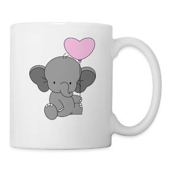 Baby Elephant with Heart Balloon💗 - Mug - white - Right