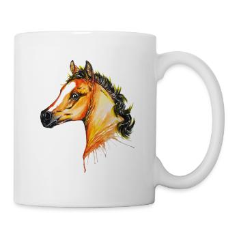 Cheval, poulain pur sang arabe - Mug blanc - blanc - Droite