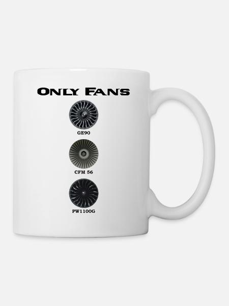 Only Fans Triebwerke - Tasse - Weiß