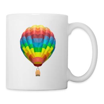 Balloon polygon Heißluftballon Geometrisch Desing - Tasse - Weiß - Rechts