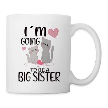 Ich werde große Schwester Geschwister Katzen - Tasse - Weiß - Rechts