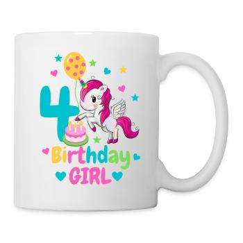 4th birthday unicorn. 4 years gift - Mug - white - Right