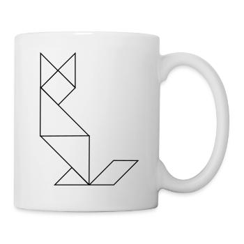 Cat – Tangram – Line Art - Mug - white - Right
