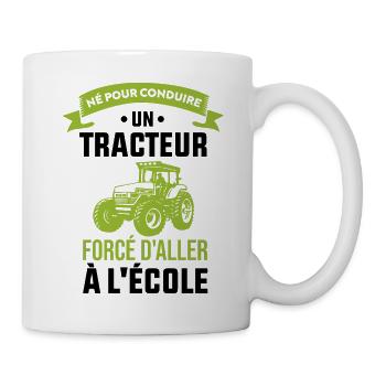 Né Pour Conduire Un Tracteur Cadeau Humour - Mug blanc - blanc - Droite