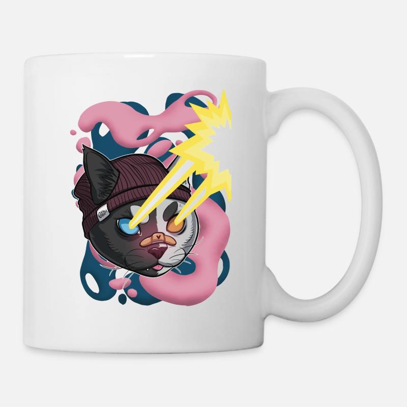 Laser beam cat - Mug - white