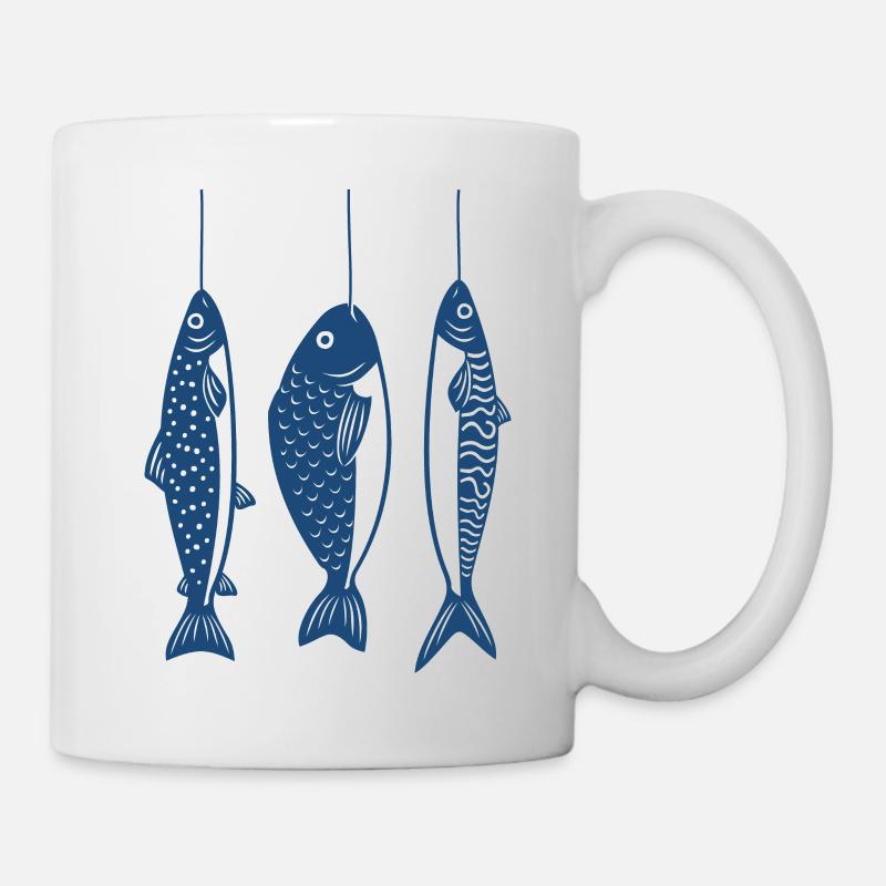 Poissons au crochet - Mug blanc - blanc