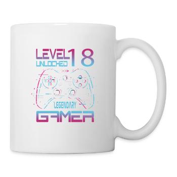 18 Geburtstag Level 18 Complete Retro Jungen Gamer - Tasse - Weiß - Rechts