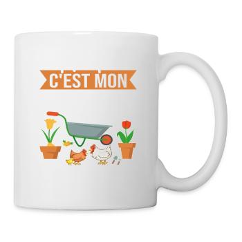 Mon Truc C'est Mon Jardin Et Mes Poules Cadeau - Mug blanc - blanc - Droite