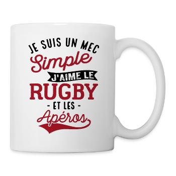 Rugby Et Apéro Cadeau Homme Humour Rugby - Mug blanc - blanc - Droite