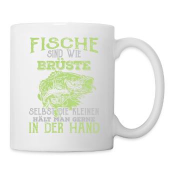 Fische sind wie Brüste - Tasse - Weiß - Rechts