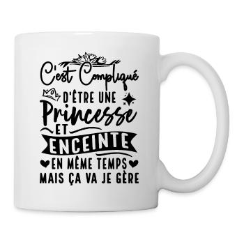 Princesse Enceinte Annonce Grossesse Future Maman - Mug blanc - blanc - Droite