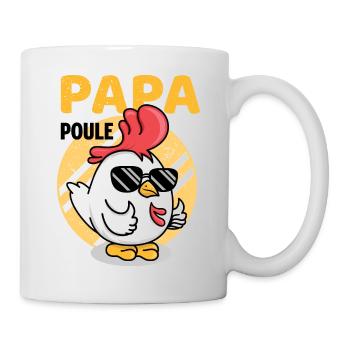 papa poule - cadeau papa, père - Mug blanc - blanc - Droite