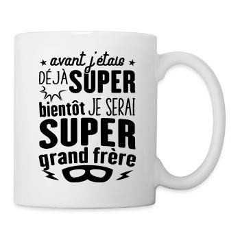 Annonce Grossesse Futur Super Grand Frère Garçon - Mug blanc - blanc - Droite