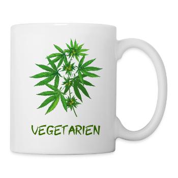 vegetarian cannabis - Mug - white - Right