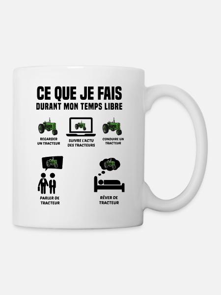 Ce Je Fais Durant Mon Ton Libre - Cadeau Tracteur - Mug blanc - blanc