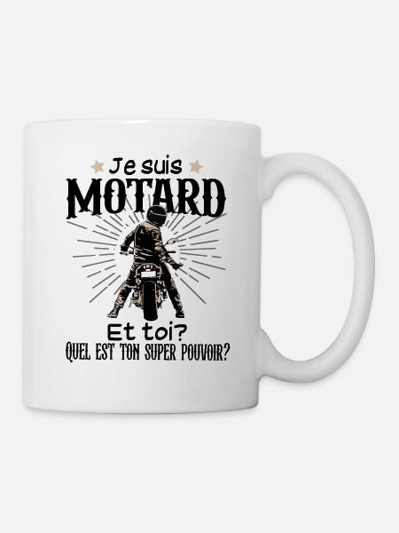 Motard Moto Motocross Humour Citations Noël - Mug blanc - blanc