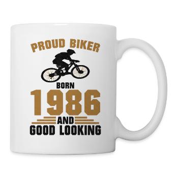 Fier anniversaire cycliste 1986 Né vélo - Mug blanc - blanc - Droite