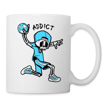 HANDBALL SÜCHTIG 100% - Tasse - Weiß - Rechts