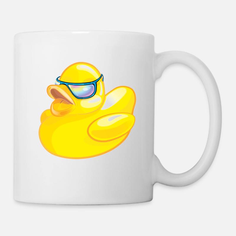 Gelbe Kühle Gummiente - Tasse - Weiß
