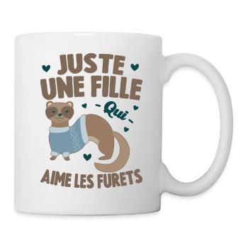 Juste Une Fille Qui Aime Les Furets Furet Animal - Mug blanc - blanc - Droite