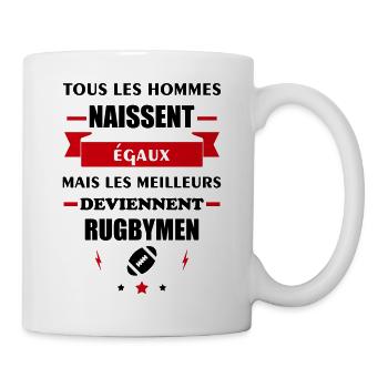 Tous les hommes rugbymen, cadeau rugbyman, rugby - Mug blanc - blanc - Droite