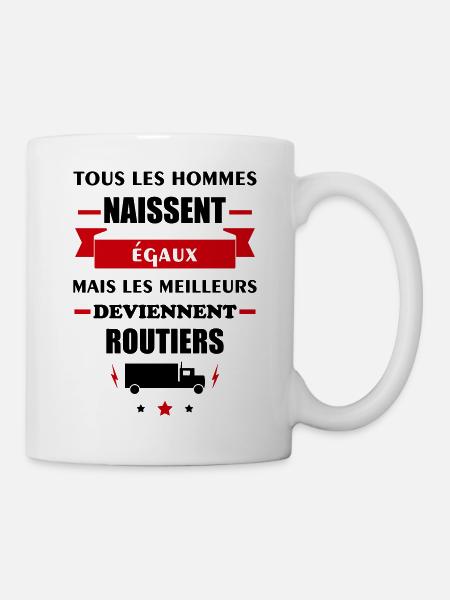 Tous les hommes routiers, idée cadeau chauffeur - Mug blanc - blanc
