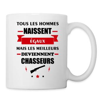 Tous les hommes chasseurs, chasse, chasseur,Chassé - Mug blanc - blanc - Droite