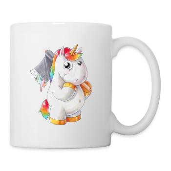 Cartoon unicorn with ax - Mug - white - Right