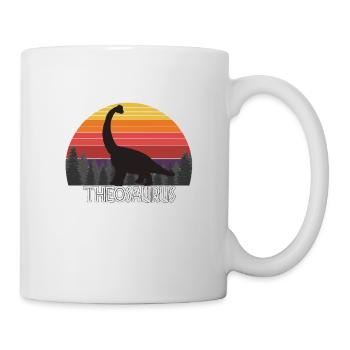 Theosaurus Theo saurus nom de dinosaure cadeau d’anniversaire - Mug blanc - blanc - Droite