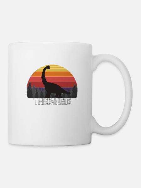 Theosaurus Theo saurus dinosaur name birthday gift - Mug - white