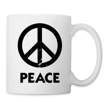 Peacezeichen Friedenssymbol Used Look Grunge Peace - Tasse - Weiß - Rechts