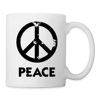 Peacezeichen Friedenssymbol Used Look Grunge Peace - Tasse - Weiß - Rechts